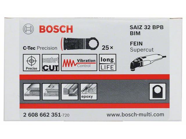 BIM Potopni žagin list Bosch SAIZ 32 BPB, Hard Wood, Pakiranje: 25kos, Dimenzije: 32x40mm, 2608662351