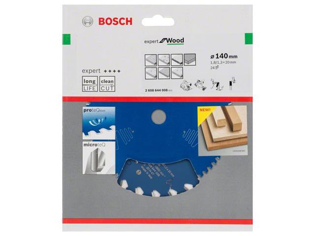 List za krožne žage Bosch Expert for Wood, Dimenzije: 140x20x1,8mm, Zob: 24, 2608644008