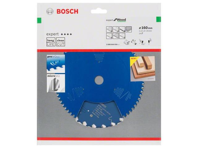 List za krožne žage Bosch Expert for Wood, Dimenzije: 160x20x2,2 mm, Zob: 24, 2608644016