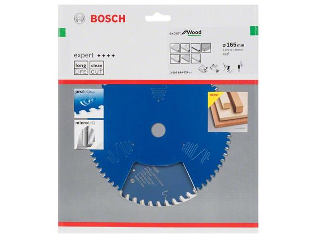 List za krožne žage Bosch Expert for Wood, Dimenzije: 165x20x2,6mm, Zob: 48, 2608644024