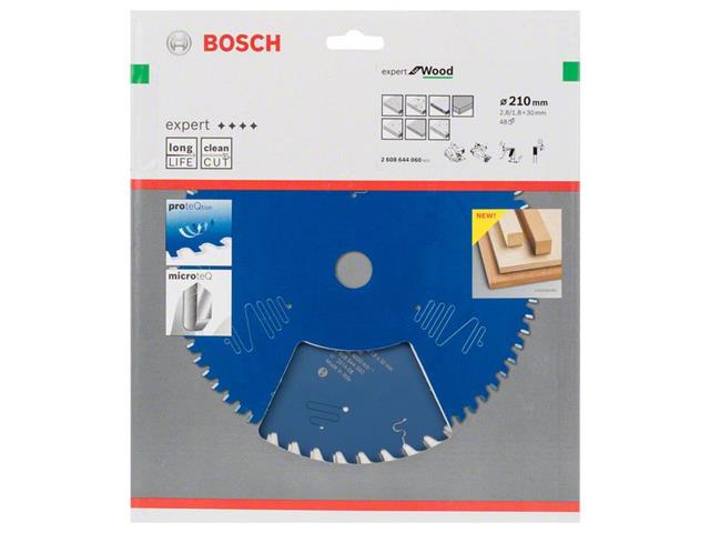 List za krožne žage Bosch Expert for Wood, Dimenzije: 210x30x2,8mm, Zob: 48, 2608644060