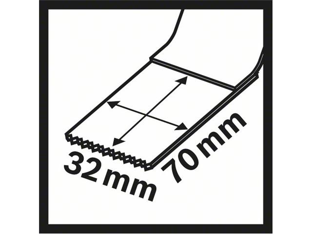Carbide Potopni žagin list Bosch MAIZ 32 AT Metal, Dimenzije: 70x32mm, 2608662567