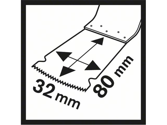 BIM Potopni žagin list Bosch MAIZ 32 APB, Wood and Metal, Dimenzije: 80x32mm, 2608662571