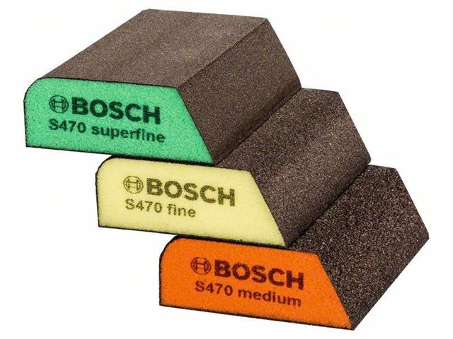 3-delni komplet brusilnih gobic Bosch M, F, SF, Dimenzije: 69x97x26mm, Pakiranje: 5 kos., 2608621252