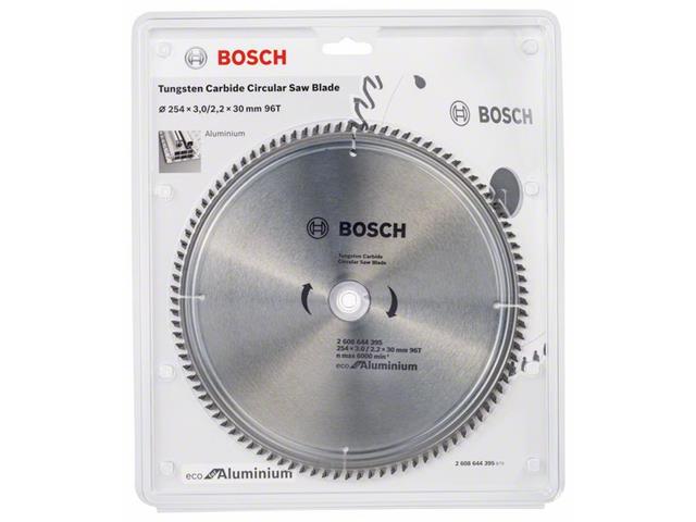 List za krožno žago Bosch Eco for Aluminium, Dimenzije: 254x3,0/2,2x30mm, Zob: 96, 2608644395