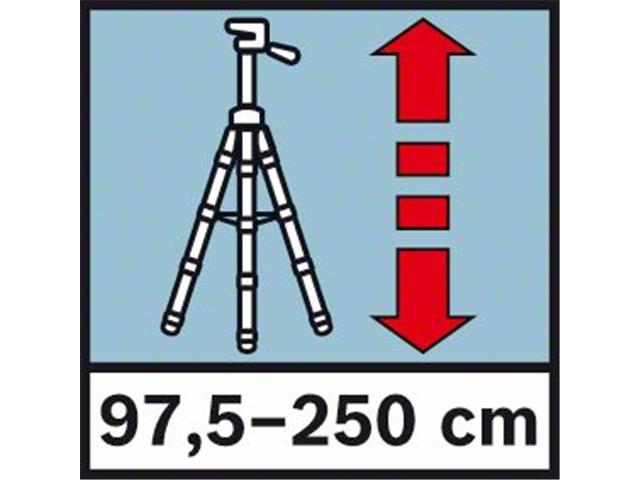 Gradbeno stojalo Bosch BT 250, 97,5-250cm, 1/4