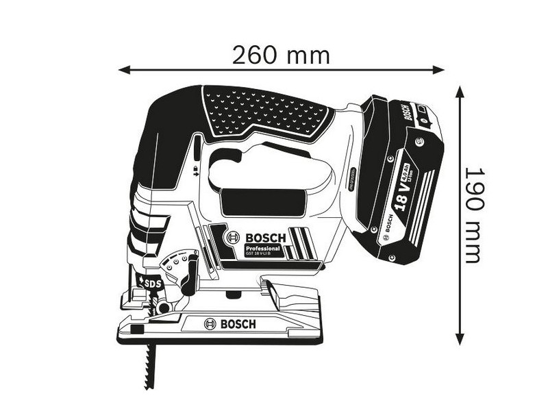 Akumulatorska vbodna žaga Bosch GST 18 V-LI B, 18V, 0-2.700min., 06015A6100