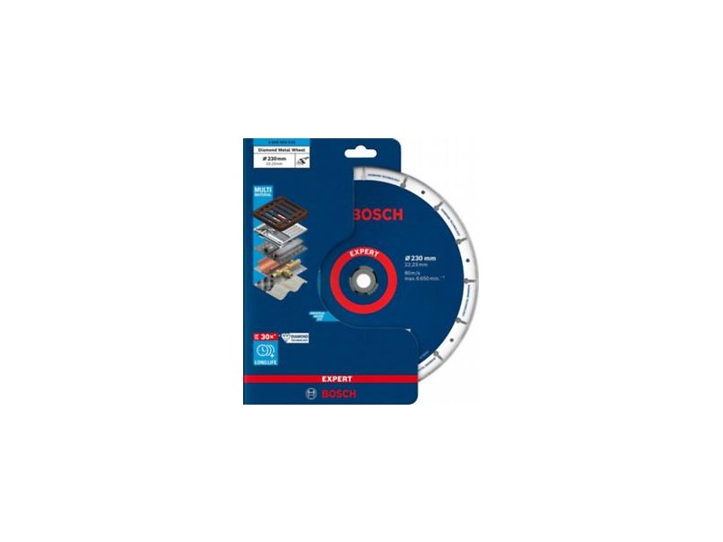 Diamantna Metal Wheel plošča za kovino Bosch, Expert Multi Material, 230mm, 22,23mm, 2608900536