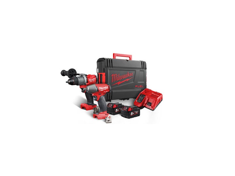 Akumulatorski set Milwaukee M18 FPP2C2-502X (M18 FPD2, FIWF12), Li-Ion 2x Aku.: 5,0 Ah, 4933464270