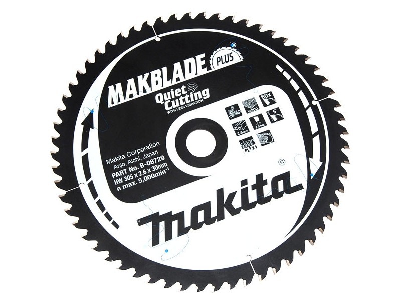 TCT MAKBlade Plus žagin list Makita, Dimenzije: 305x2,6x30mm, Zob: 60, B-32552