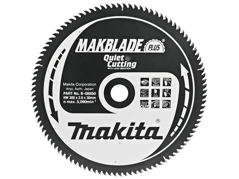 TCT MAKBlade Plus žagin list Makita, Dimenzije: 300x2,8x30mm, Zob: 100, B-32661