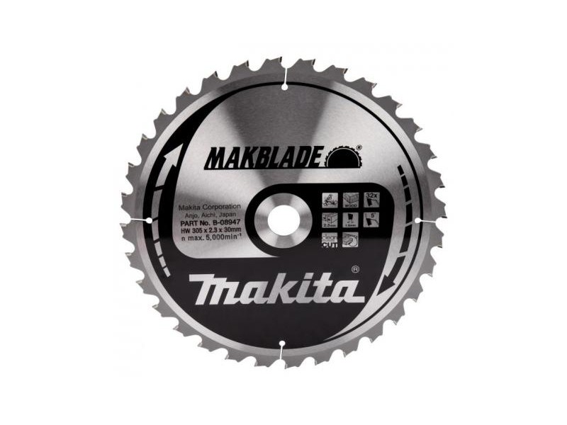 TCT MAKBlade žagin list Makita, Dimenzije: 305x2,3x30mm, Zob: 32, B-32742