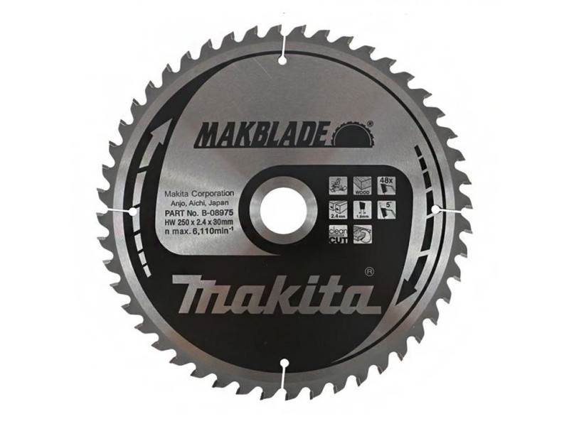 TCT MAKBlade žagin list Makita, Dimenzije: 250x2,4x30mm, Zob: 48, B-08975