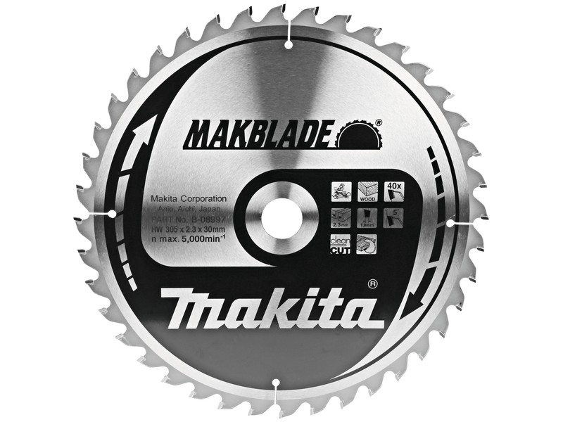 TCT MAKBlade žagin list Makita, Dimenzije: 305x2,3x30mm, Zob: 40, B-32786