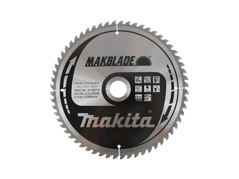 TCT MAKBlade žagin list Makita, Dimenzije: 255x2,3x30mm, Zob: 60, B-32792