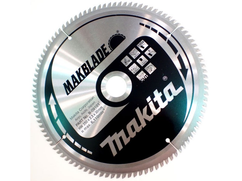 TCT MAKBlade žagin list Makita, Dimenzije: 250x2,3x30mm, Zob: 100, B-09101