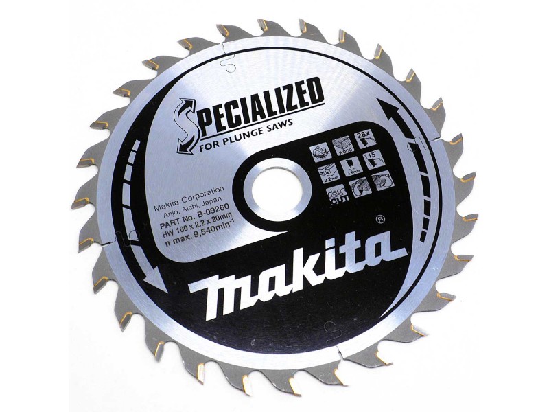 TCT Specialized žagin list Makita, Dimenzije: 160x2,2x20mm, Zob: 28, B-09260