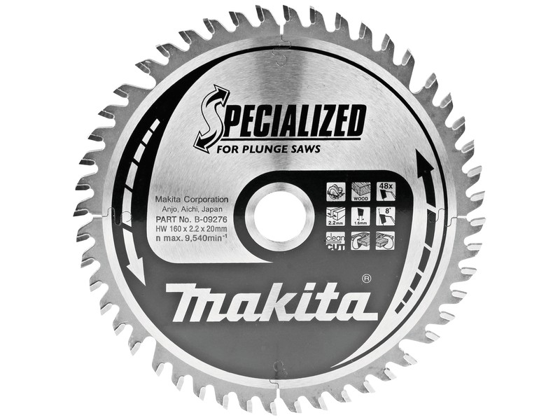 TCT Specialized žagin list Makita, Dimenzije: 160x2,2x20mm, Zob: 48, B-32998