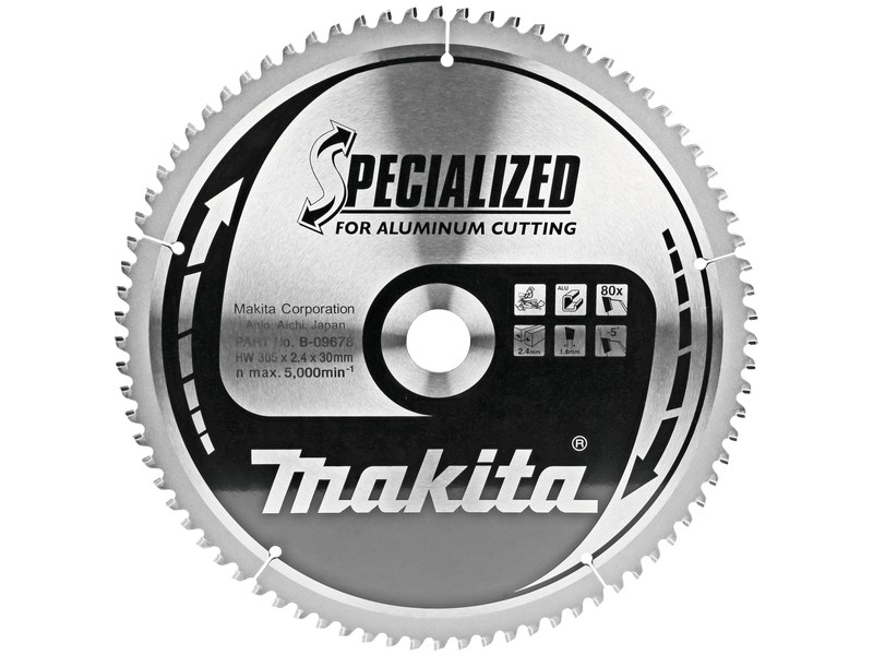 TCT Specialized žagin list za aluminij Makita, Dimenzije: 305x2,4x30mm, Zob: 80, B-33342