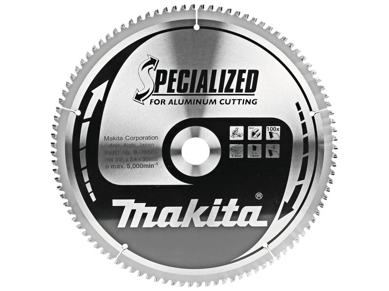 TCT Specialized žagin list za aluminij Makita, Dimenzije: 305x2,4x30mm, Zob: 100, B-33358