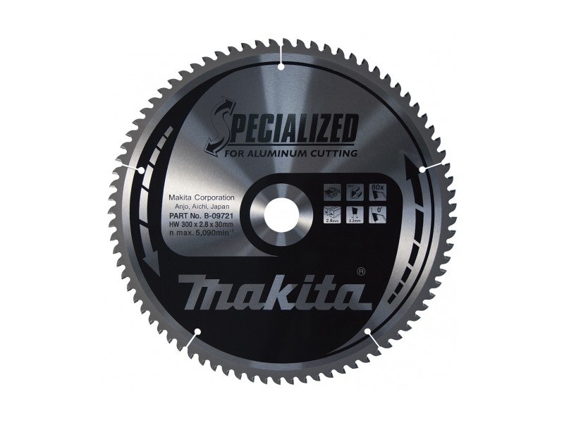 TCT Specialized žagin list za aluminij Makita, Dimenzije: 300x2,8x30mm, Zob: 80, B-33392