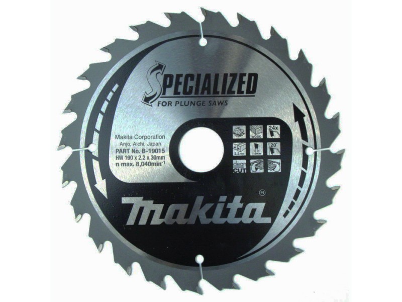 TCT Specialized žagin list Makita, Dimenzije: 190x2,2x30mm, Zob: 24, B-19015