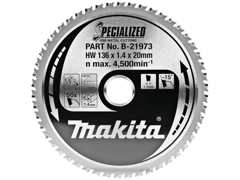 TCT žagin list Makita, Dimenzije: 136x1,4x20mm, Zob: 50, B-33641