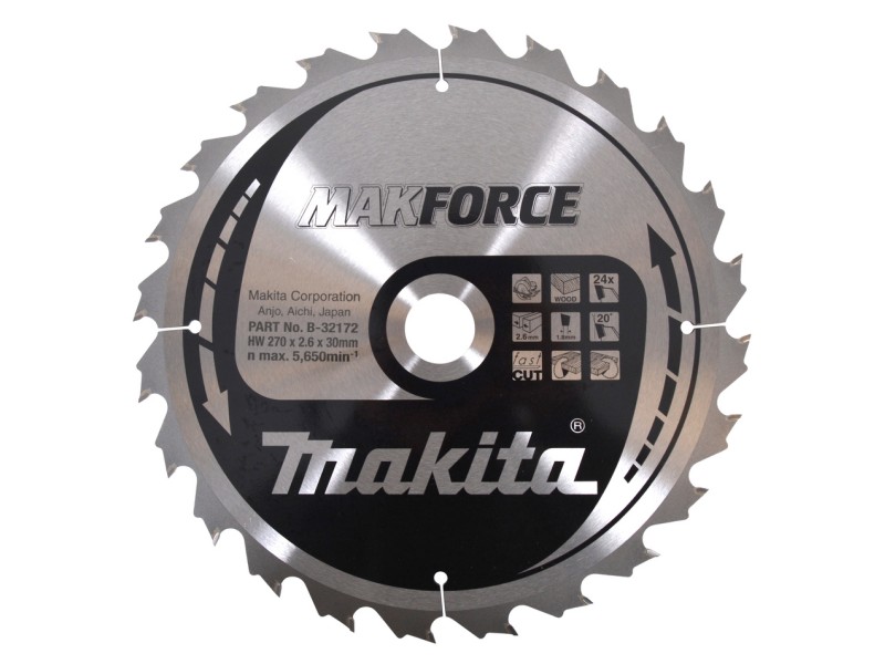 TCT MAKForce žagin list Makita, Dimenzije: 270x2,6x30mm, Zob: 24, B-32172