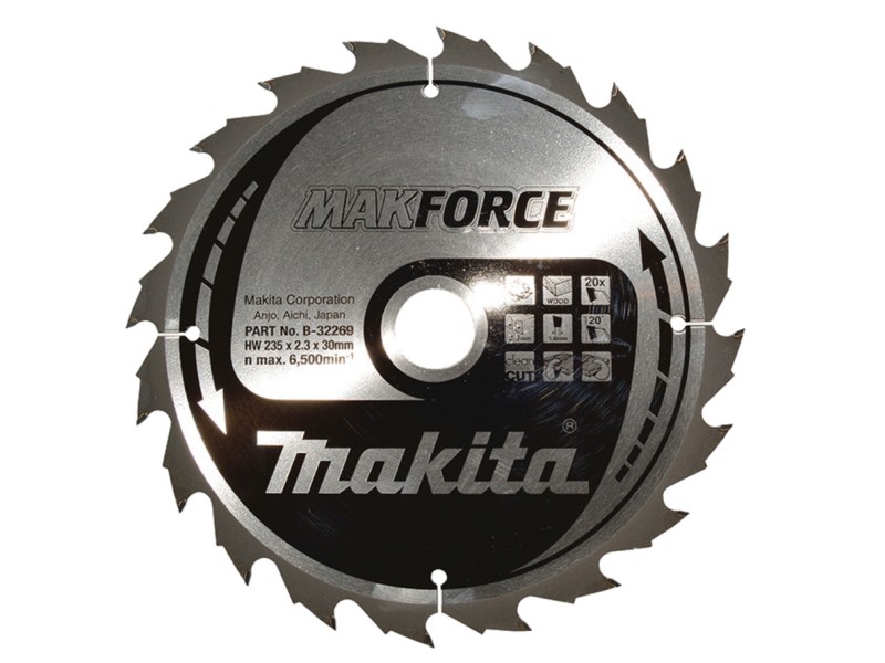 TCT MAKForce žagin list Makita, Dimenzije: 235x2,3x30mm, Zob: 20, B-32269