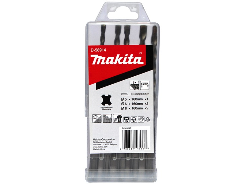 5-delni set svedrov Makita SDS-Plus, 5, 2x (6,8)x160 mm, D-58914