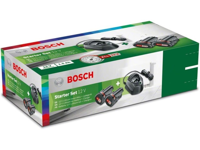 Začetni komplet Bosch, 2x PBA 12V/1,5Ah, Polnilnik AL 1210 CV, 1600A01L3E