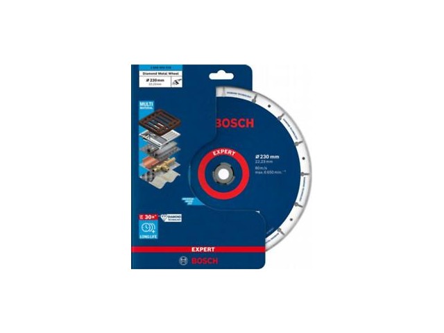 Diamantna Metal Wheel plošča za kovino Bosch, Expert Multi Material, 230mm, 22,23mm, 2608900536