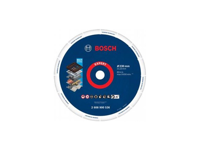 Diamantna Metal Wheel plošča za kovino Bosch, Expert Multi Material, 230mm, 22,23mm, 2608900536