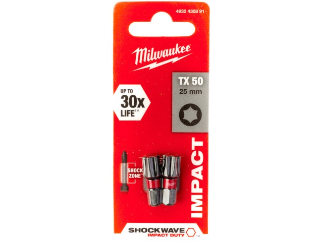 Vijačni nastavek Milwaukee, Dimenzije: TX50x25mm, Pakiranje: 2kos, 4932430891