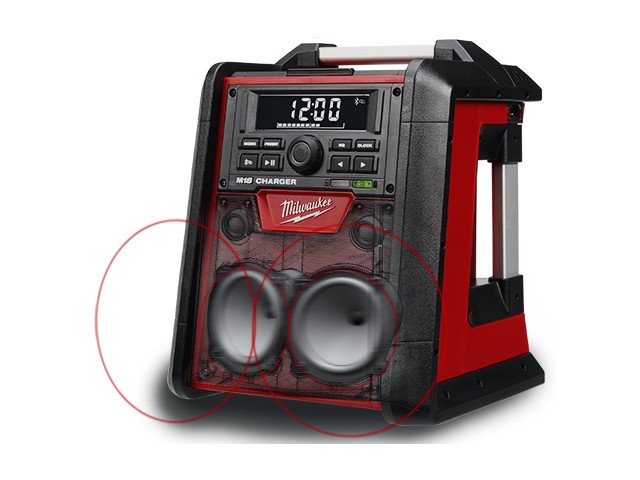 Radio-polnilnik Milwaukee M18 RC-0, Polnilnik: M18 baterij, tablic in pametnih telefonov, Bluetooth, 18V, 4933446639