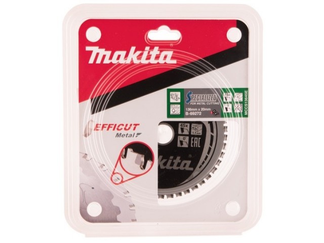 Žagin list Makita TCT  Efficut za kovino, Dimenzije: 136x20mm, Zob: 45, B-69272