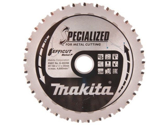 Žagin list Makita TCT  Efficut, Dimenzije: 150x20mm, Zob: 33, B-69288