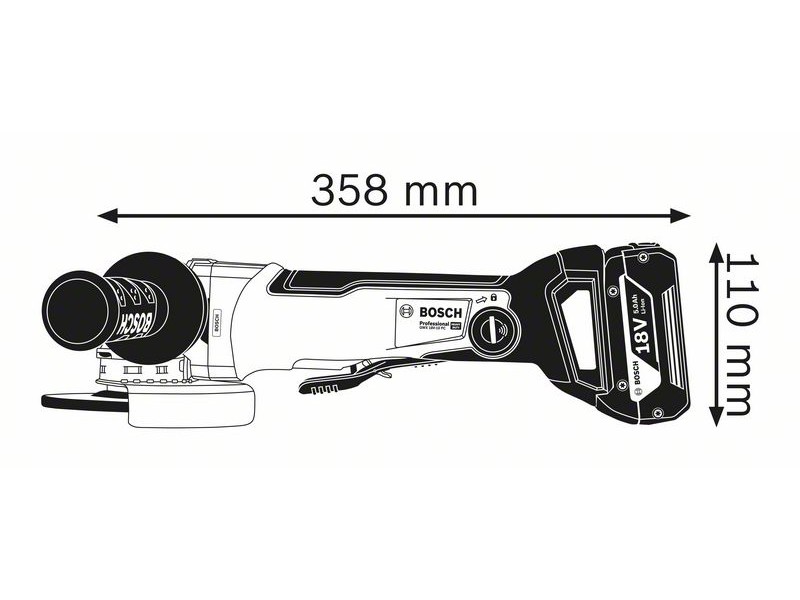 Akumulatorski kotni brusilnik Bosch X-LOCK GWX 18V-10 PC v L-BOXX, 125mm, 2kg, 06017B0700