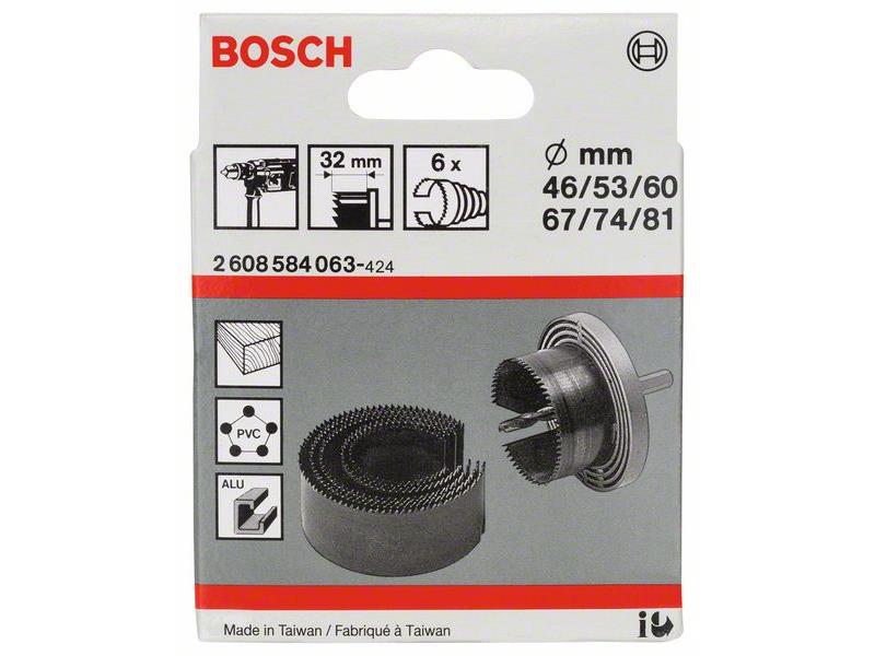 6-delni komplet žaginih vencev Bosch, Premer: 46; 53; 60; 67; 74; 81 mm, 2608584063