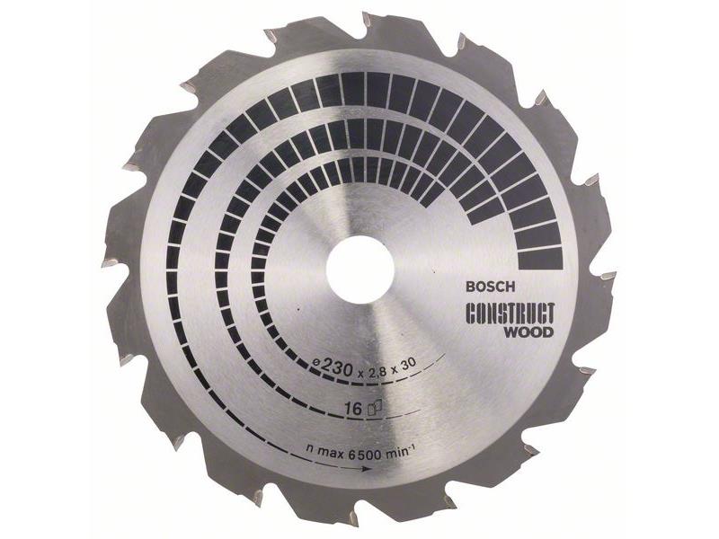 List krožne žage Bosch Construct Wood, Dimenzije: 230x30x2,8mm, Zob: 16, 2608640635