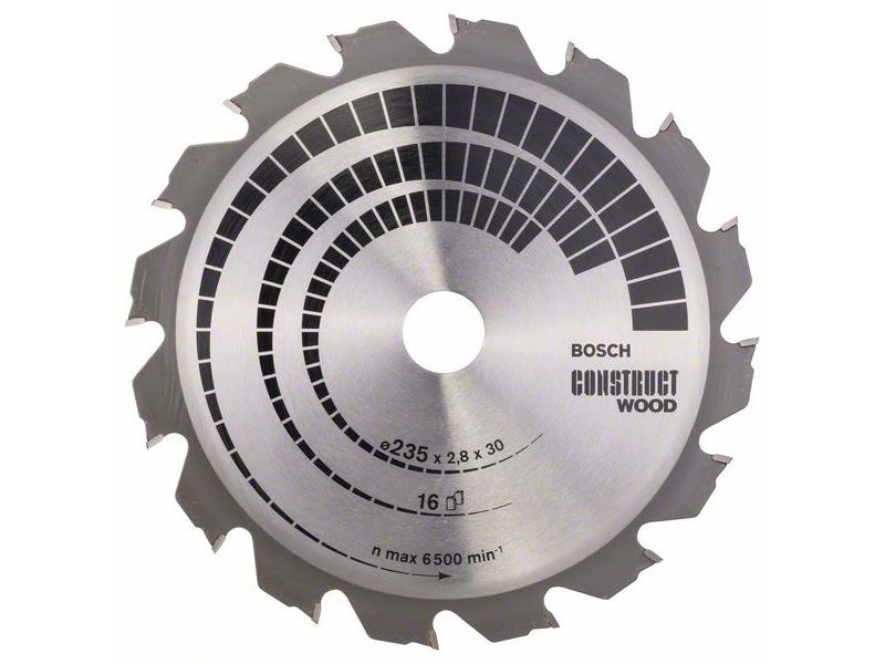 List krožne žage Bosch Construct Wood, Dimenzije: 235x30/25x2,8mm, Zob: 16, 2608640636