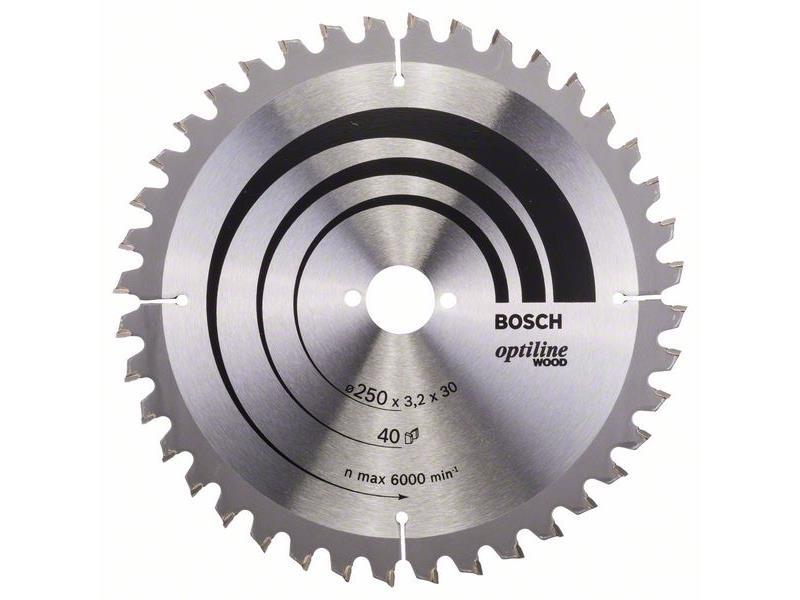 List krožne žage Bosch Optiline Wood, Dimenzije: 250x30x3,2mm, Zob: 40, 2608640643