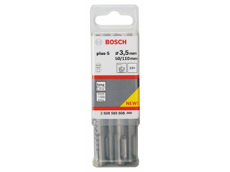 Udarni svedri Bosch SDS-plus-5, Dimenzije: 3,5 x 50 x 110 mm, Pakiranje: 10 kosov