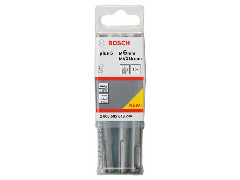 Udarni svedri Bosch SDS-plus-5, Dimenzije: 6 x 50 x 115 mm, Pakiranje: 10 kosov