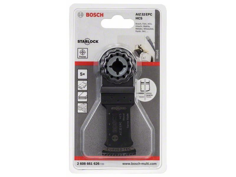 HCS Potopni žagin list Bosch AIZ 32 EPC, Wood, Pakiranje: 5kos, Dimenzije: 50x32mm, 2608661626