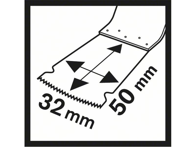 HCS Potopni žagin list Bosch AIZ 32 EPC, Wood, Pakiranje: 5kos, Dimenzije: 50x32mm, 2608661626