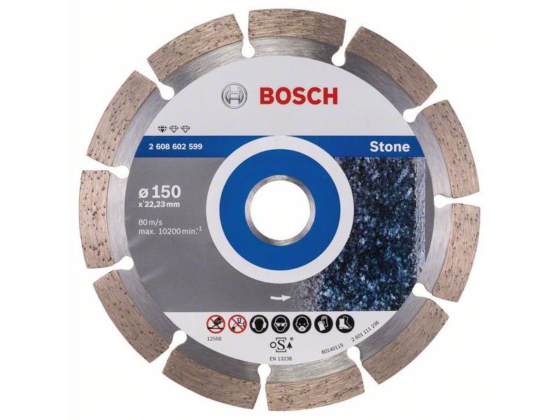 Diamantna rezalna plošča Bosch Standard for Stone, Dimenzije: 150x22,23x2x10mm, 2608602599