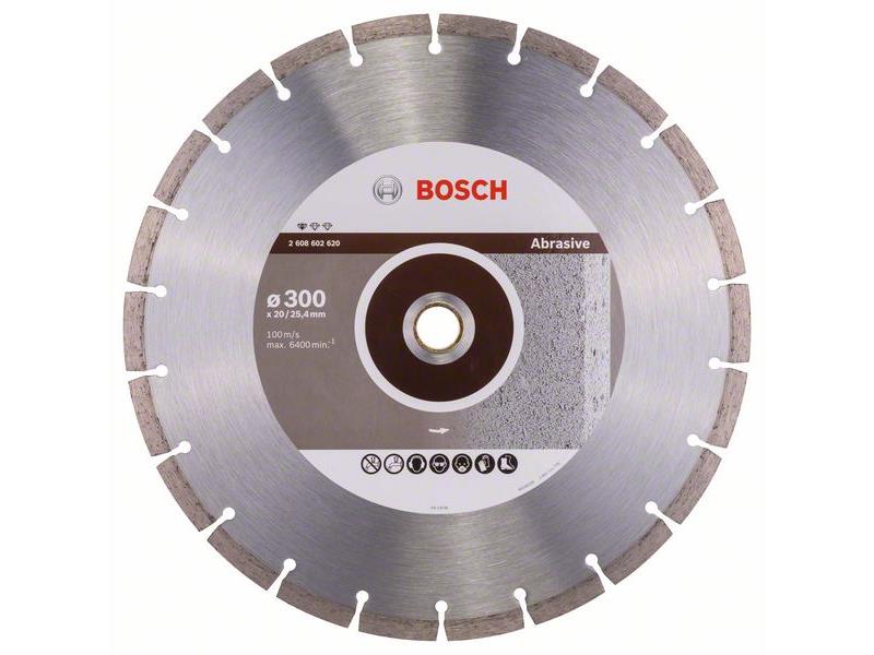 Diamantna rezalna plošča Bosch Standard for Abrasive, Dimenzije: 300x20/25,40x2,8x10mm, 2608602620