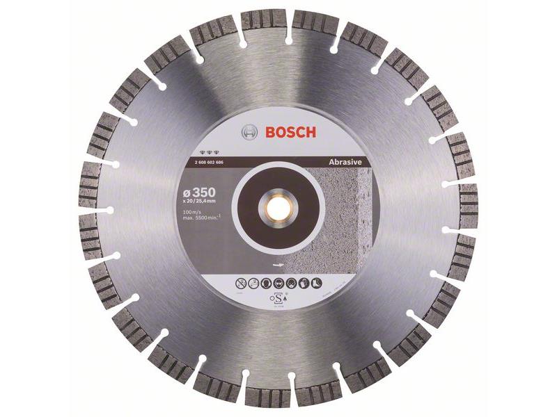 Diamantna rezalna plošča Bosch Best for Abrasive, Dimenzije: 350x20/25,40x3,2x15mm, 2608602686