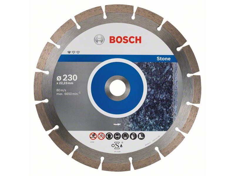 Diamantna rezalna plošča Bosch Standard for Stone, Pakiranje: 10kos, Dimenzije: 230x22,23x2,3x10mm, 2608603238